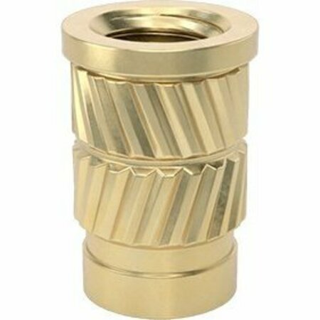 BSC PREFERRED Brass Heat-Set Inserts for Plastic Flanged 1/4-28 Thread Size 1/2 Installed Length, 25PK 97171A250